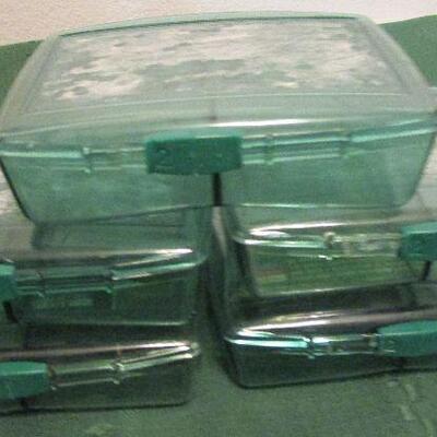 #47 5 green plastic containers