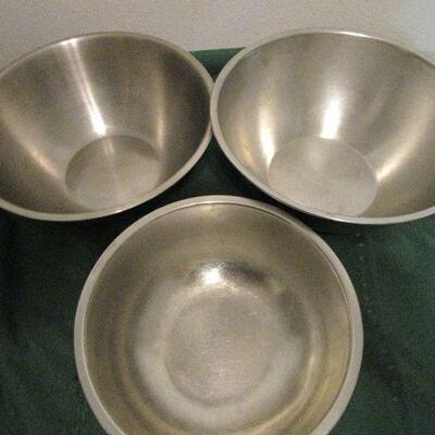 #59 Three Stainless Steel Bowls