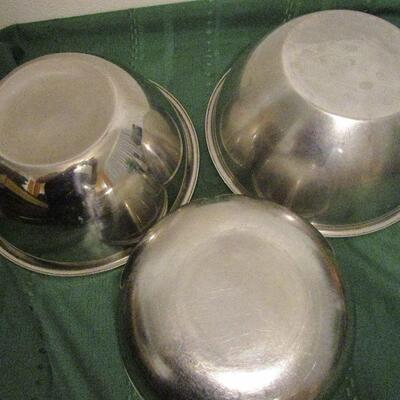 #59 Three Stainless Steel Bowls