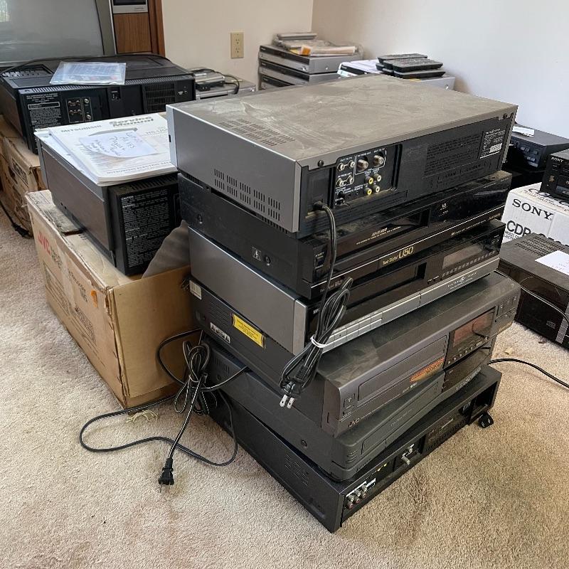 Lot 20 - Ten VHS & Cassette Recorder Collection: GE, Mitsubishi, JVC,  Quasar, RCA & Panasonic | EstateSales.org