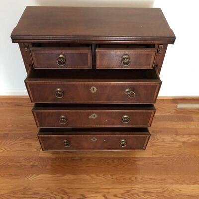 Lot 19 - Antique Fold-Over Bachelorâ€™s Chest