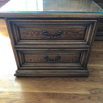 Lot 22 - Matching Rolling Dresser & Side Table