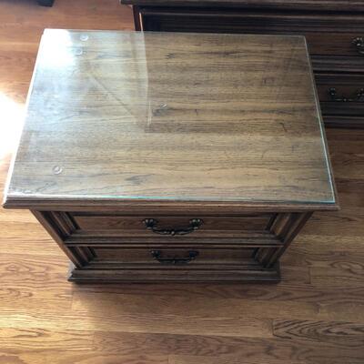 Lot 22 - Matching Rolling Dresser & Side Table
