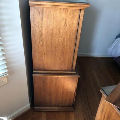 Lot 22 - Matching Rolling Dresser & Side Table
