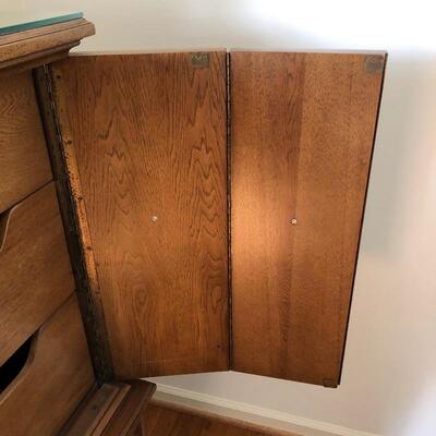 Lot 22 - Matching Rolling Dresser & Side Table