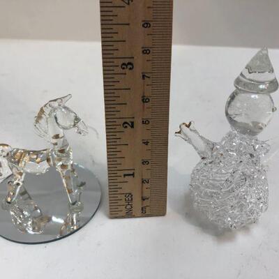 Lot of Miniature Blown Glass Figurine Animals