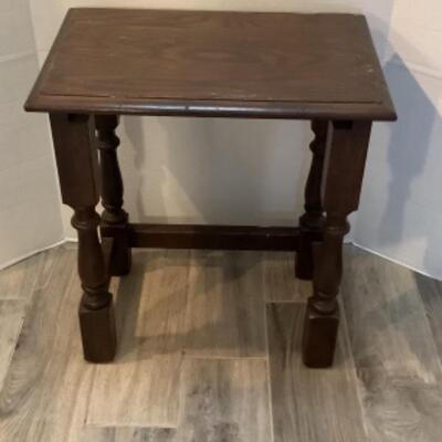 2456 Pair of William and Mary Style Nesting Tables Cushman Footstool