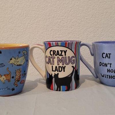 Lot 24: Assorted CAT THEME Coffee Mugs