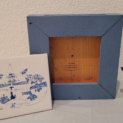 Lot 31: Vintage Craft Bundle - Bird and Tile w/ Frame Deco