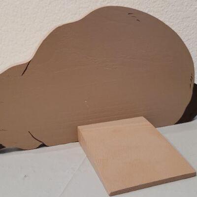 Lot 32: (2) CAT THEME Creations - Bowl and Wood Deco