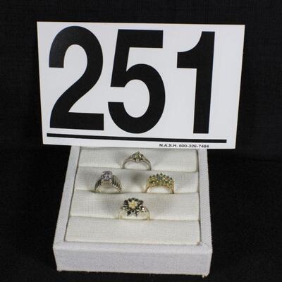 LOT#V251: Marked Sterling Ring Lot #2 With Stones [18.25g]