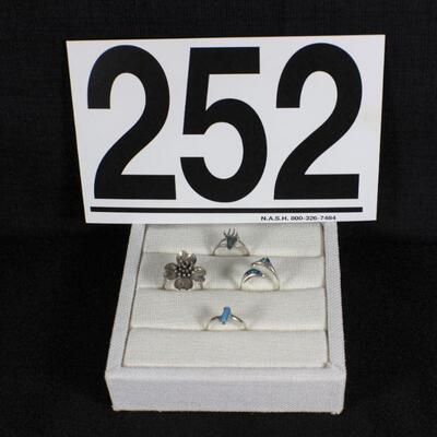 LOT#V252: Marked Sterling Ring Lot #3 [8.0g]