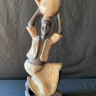 LOT#Y257: Carved African Statue