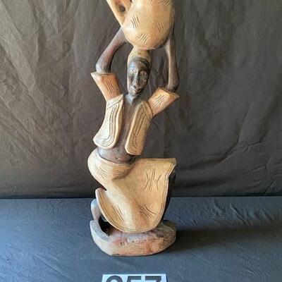 LOT#Y257: Carved African Statue