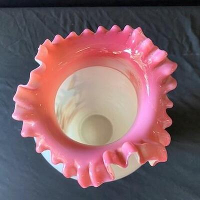 LOT#Y258: Painted Opaline Vase Lot #1