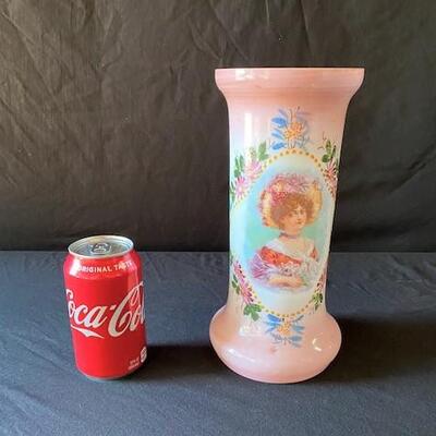 LOT#Y259: Painted Opaline Vase Lot #2