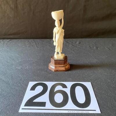 LOT#Y260: Thai Ivory Figure on Vase (VALID FL ID REQUIRED)