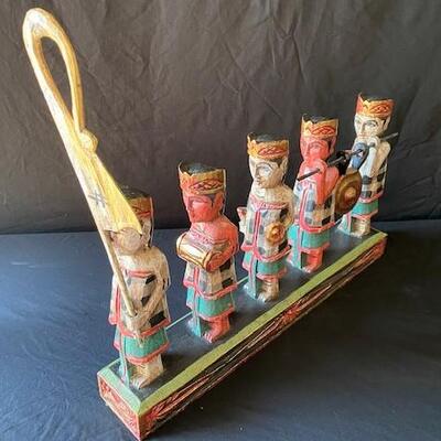 LOT#Y262: Believed to be Chinese Wood Polychrome Figures