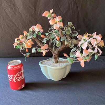 LOT#C264: Jade Style Tree with Celedon Base