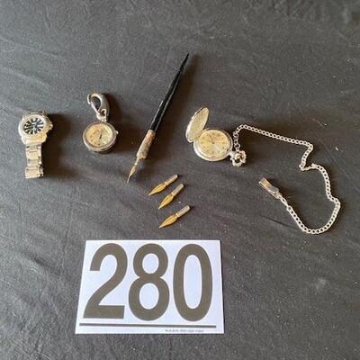 LOT#G280: Time Piece & Ink Well Lot