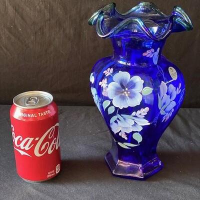 LOT#G292: Signed 75 Anniversary Fenton Vase