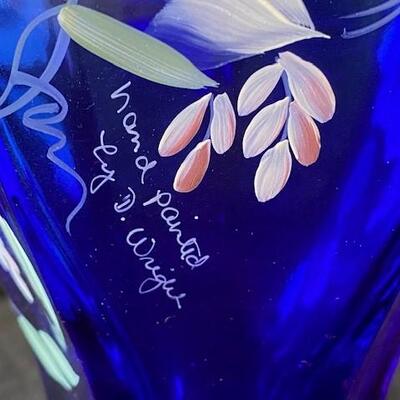 LOT#G292: Signed 75 Anniversary Fenton Vase
