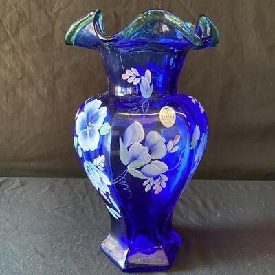 LOT#G292: Signed 75 Anniversary Fenton Vase