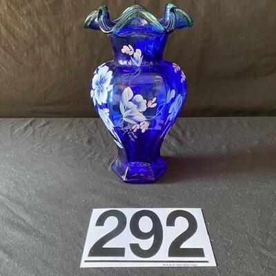 LOT#G292: Signed 75 Anniversary Fenton Vase