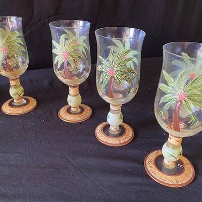 LOT#G298: 9 Piece Painted Lemonade/Tea Set