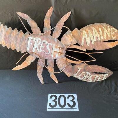 LOT#U303: Fresh Maine Lobster Metal Art