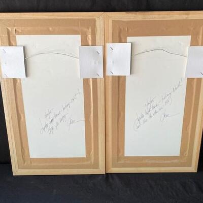 LOT#G356: Original Pair of "Gene Rizzo" Hand Signed Watercolor
