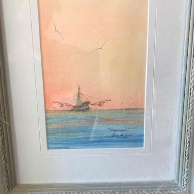 LOT#G357: Original "Gene Rizzo" Hand Signed Watercolor "Daybreak"