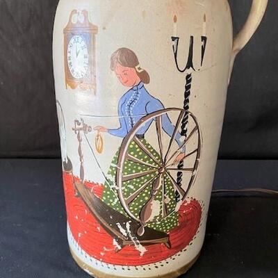 LOT#A359: Painted Jug Lamp (No shade or harp)