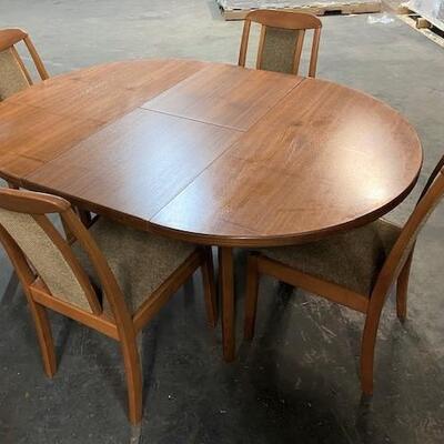 LOT#A361: Mid-Century Teak Laminate Table & Chairs
