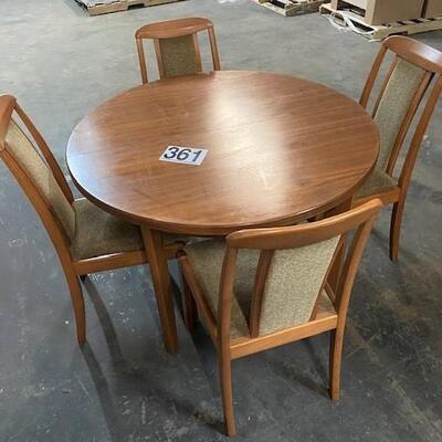 LOT#A361: Mid-Century Teak Laminate Table & Chairs