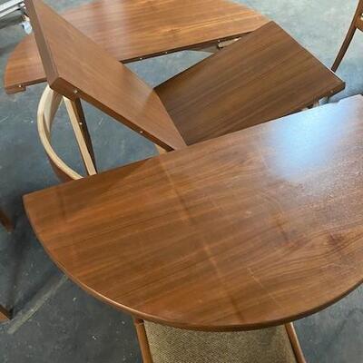 LOT#A361: Mid-Century Teak Laminate Table & Chairs