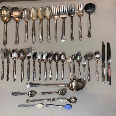LOT#W362: Silverplate Flatware Lot with Additional Disney Pieces