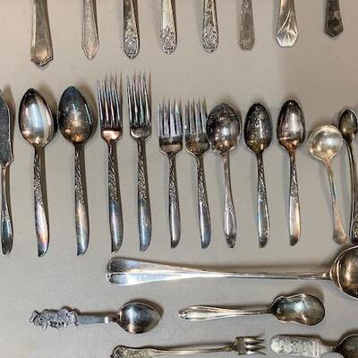 LOT#W362: Silverplate Flatware Lot with Additional Disney Pieces