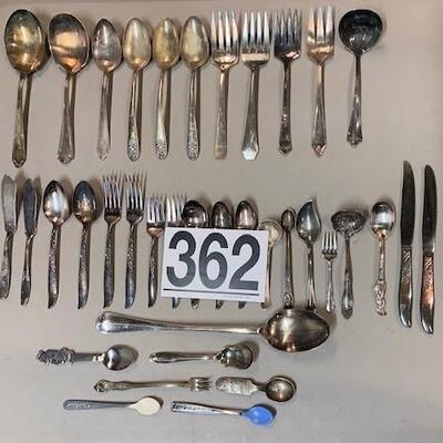 LOT#W362: Silverplate Flatware Lot with Additional Disney Pieces