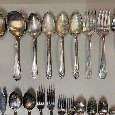 LOT#W362: Silverplate Flatware Lot with Additional Disney Pieces
