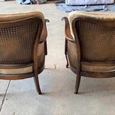 LOT#A363: Pair of Bergere Style Can Chairs