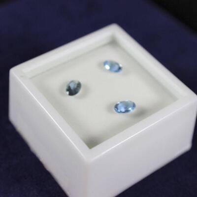 LOT#R386: Three .4carat (each) Oval Aquamarine Stones