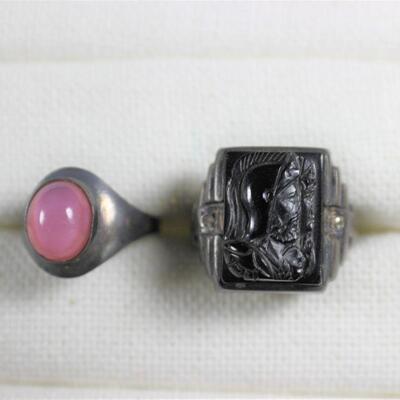 LOT#T391: Mens & Ladies Marked Sterling Ring Lot [13.5g]