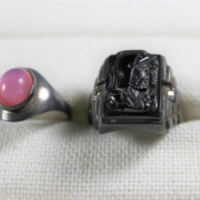 LOT#T391: Mens & Ladies Marked Sterling Ring Lot [13.5g]