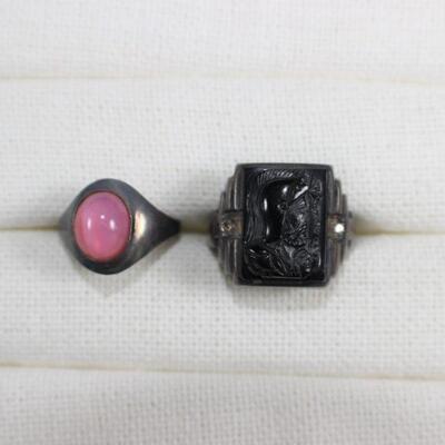 LOT#T391: Mens & Ladies Marked Sterling Ring Lot [13.5g]