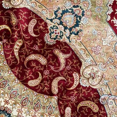 Hand Knotted Asian Silk Rug (large)