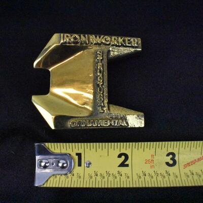 3 Brass Belt Buckles: Boilermaker, Freightliner, & Iron Worker