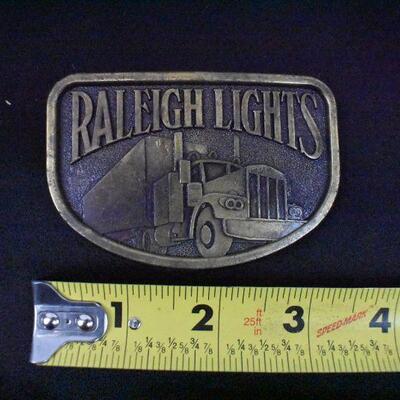 3 Brass Belt Buckles: Boilermaker, Neal, & Raleigh Lights