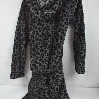 Black & Gray Animal Print Robe by H&M Kids size 14Y+ with Pockets & Hood