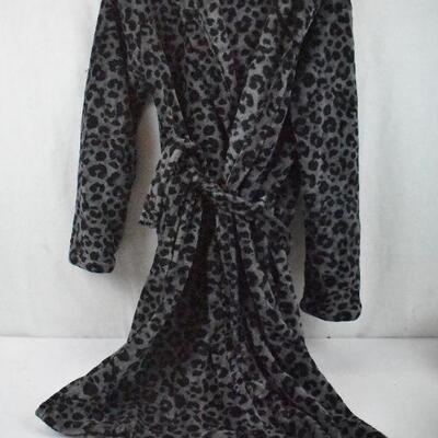 Black & Gray Animal Print Robe by H&M Kids size 14Y+ with Pockets & Hood